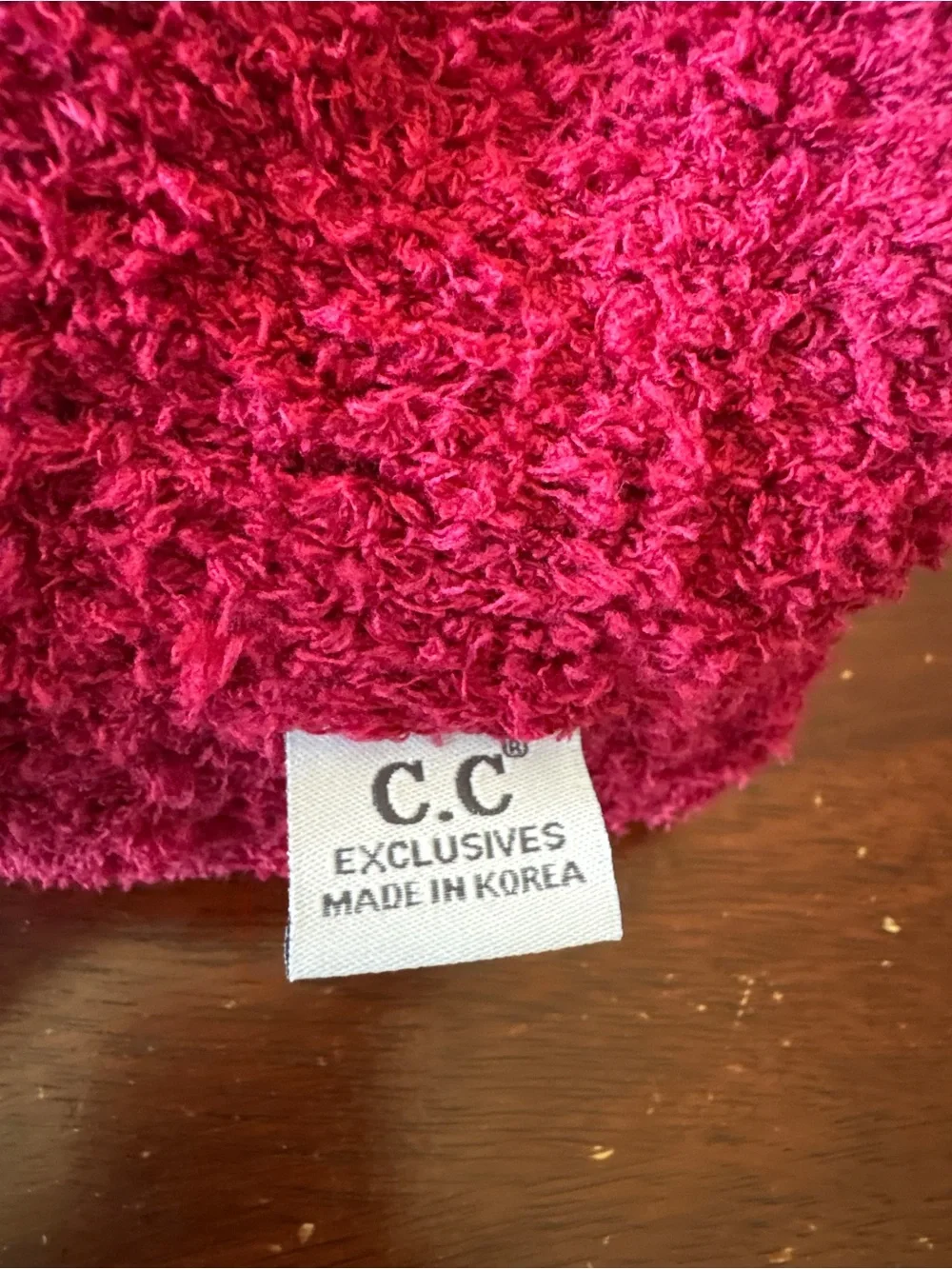 C.C Kids Burgundy Pom Knit Beanie
